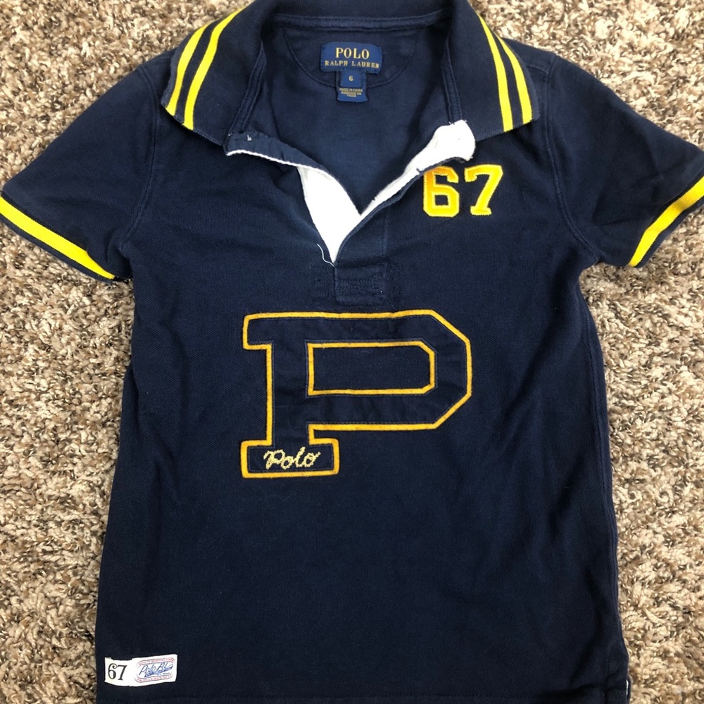 Adorable kids Ralph Lerann polo navy top size 6